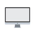 Computer laptop blank screen vector on white background. monitor website mockup. pc image illustration. desktop icon cute modern Royalty Free Stock Photo