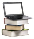 Computer Laptop Book Books Education Isolated Royalty Free Stock Photo