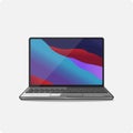 Computer laptop colorful wallpaper space gray color,Flat Design and isolated on gray background, vector design and isolated