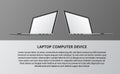 Computer laptop display mockup. 3d device isometric for technology