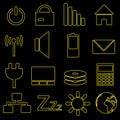 Computer and laptop indication outline icons eps10