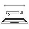 Computer laptop with search bar Royalty Free Stock Photo