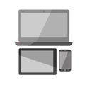 Computer laptop, smartphone and pad vector icons Royalty Free Stock Photo