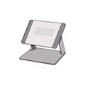 computer laptop stand cartoon vector illustration Royalty Free Stock Photo