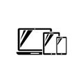 Computer Laptop, Tablet, Smartphone Flat Vector Icon Royalty Free Stock Photo