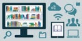 Computer library horizontal Royalty Free Stock Photo