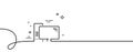 Computer line icon. PC component sign. Monitor with case. Continuous line with curl. Vector Royalty Free Stock Photo