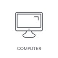 Computer linear icon. Modern outline Computer logo concept on wh