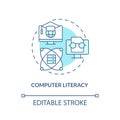 Computer literacy turquoise concept icon Royalty Free Stock Photo