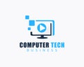 computer logo creative media video design concept pixel Royalty Free Stock Photo