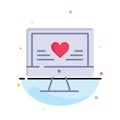 Computer, Love, Heart, Wedding Abstract Flat Color Icon Template