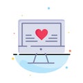 Computer, Love, Heart, Wedding Business Logo Template. Flat Color