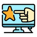 Computer loyalty program icon color outline vector Royalty Free Stock Photo