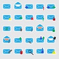 Computer mail blue stickers eps10 Royalty Free Stock Photo