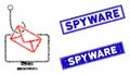 Computer Mail Fishing Mosaic and Distress Rectangle Spyware Watermarks