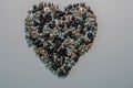 Computer main board mounting screws in shape of heart Royalty Free Stock Photo