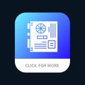 Computer, Main, Mainboard, Mother, Motherboard Mobile App Button. Android and IOS Glyph Version