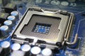 Computer mainboard cpu socket Royalty Free Stock Photo