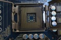 Computer mainboard cpu socket and Royalty Free Stock Photo