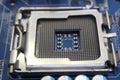 Computer mainboard cpu socket and pci sokket Royalty Free Stock Photo