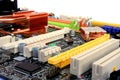 Computer mainboard detail - slots Royalty Free Stock Photo