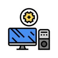 computer maintenance repair color icon vector illustration