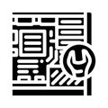 computer maintenance repair glyph icon vector illustration
