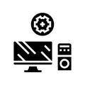 computer maintenance repair glyph icon vector illustration