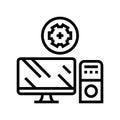 computer maintenance repair line icon vector illustration