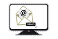 Computer Marketing Envelope Email Send - Outline Vector Illustration