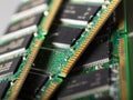 Computer memory chips macro Royalty Free Stock Photo