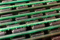 Computer memory modules. Chips on SIMM and DIMM boards Royalty Free Stock Photo
