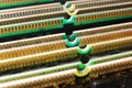 Computer memory modules. Gold plated connectors on SIMM and DIMM boards Royalty Free Stock Photo