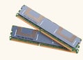 Computer memory modules on the white background