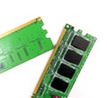 Computer memory modules on the white background	. Royalty Free Stock Photo