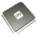 Computer microchip CPU. Icon 3D. Royalty Free Stock Photo