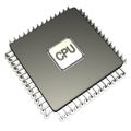 Computer microchip CPU. Icon 3D.