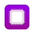 Computer microchip icon digital purple