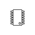Computer Microchip line icon Royalty Free Stock Photo