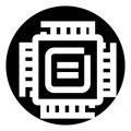 Computer microchip processor icon representing digital technology Royalty Free Stock Photo