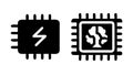 Computer Microchip Processor Tech Icon, vector design Generative AI Royalty Free Stock Photo
