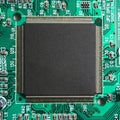 Computer microprocessor chip closeup Royalty Free Stock Photo