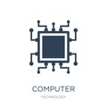computer microprocessor icon in trendy design style. computer microprocessor icon isolated on white background. computer Royalty Free Stock Photo