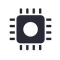 Computer microprocessor icon vector sign and symbol isolated on white background, Computer microprocessor logo concept Royalty Free Stock Photo