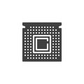 Computer microprocessor vector icon Royalty Free Stock Photo