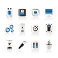 Computer and mobile phone elements icons
