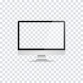 Computer momitor in realistic design. Vector isolated computer realistic mockup. Personal computer vector mockup. Empty screen Royalty Free Stock Photo