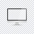 Computer momitor in realistic design. Vector isolated computer realistic mockup. Personal computer vector mockup. Empty screen Royalty Free Stock Photo