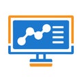 Computer, monitor, Analytics, grow, business grow, chart, pie chart, Analytics computer monitor icon Royalty Free Stock Photo