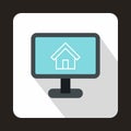 Computer monitor with architecture program icon Royalty Free Stock Photo